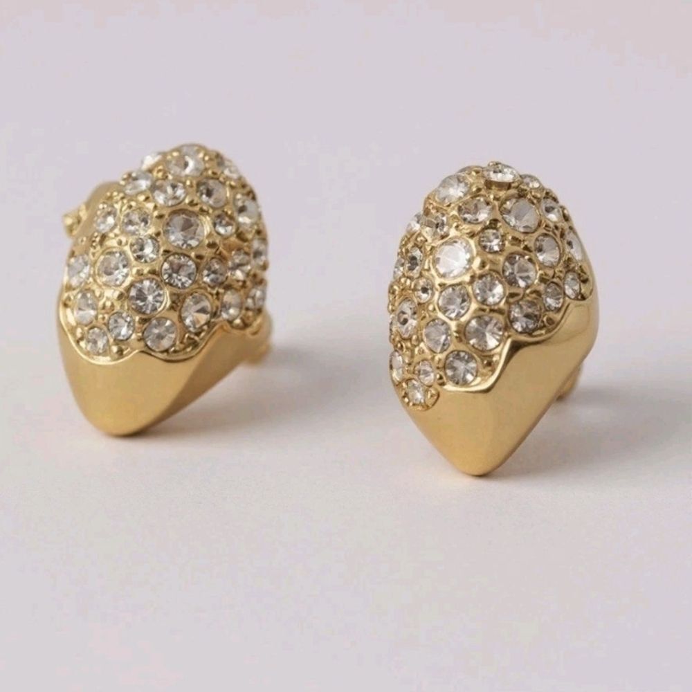 Alexis Bittar Gold and Crystal Cluster Earrings!!! Post Backs!  NWOT!!!